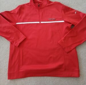 Nike Golf Tour Performance Therma Fit 1/4 Zip Red Pullover Jacket Men Sz L FL